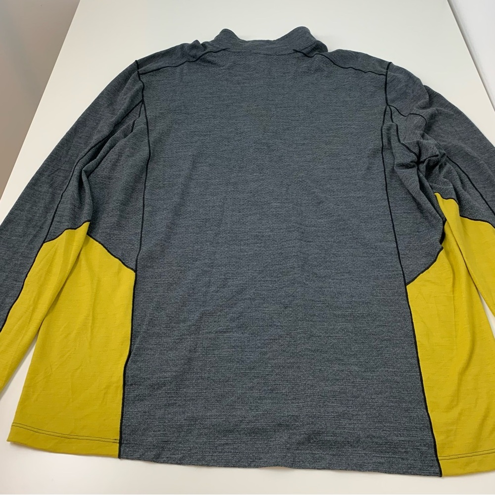 Smartwool Base Layer Long Sleeves Shirt 1/4 Zip Merino Sport 150 XL Gray Yellow - Picture 15 of 15